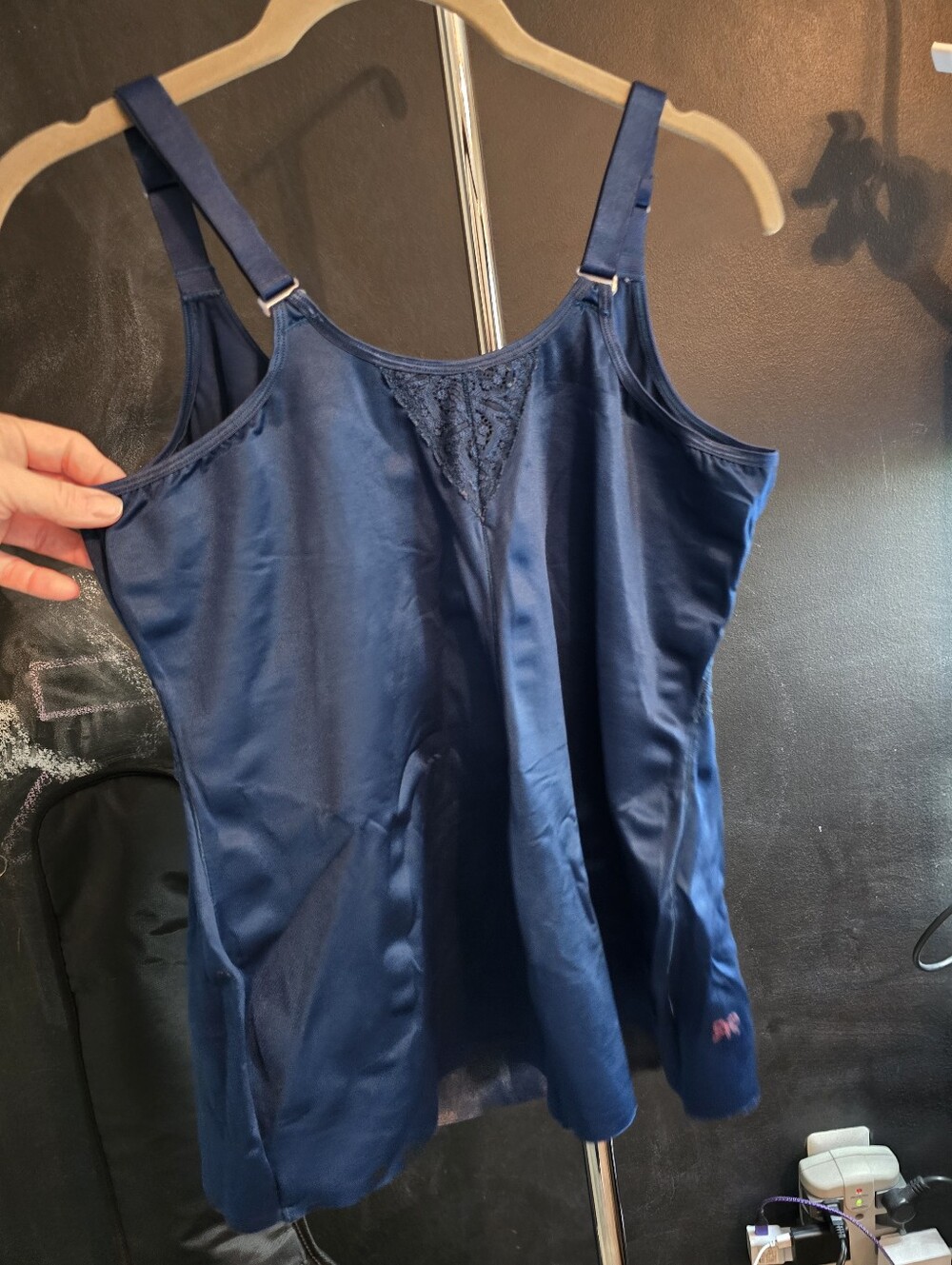 Ruby Ribbon Navy Lace Cami - Picture 2 of 3